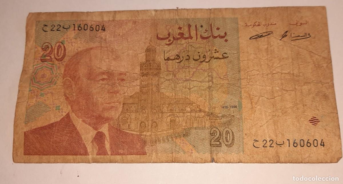 Billetes extranjeros: Billete 20 Dirhams. Marruecos - Foto 1