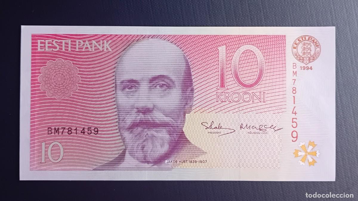 Billetes extranjeros: 10 CORONAS 1994 (1997) ESTONIA. P#77A. SC / UNC - Foto 1