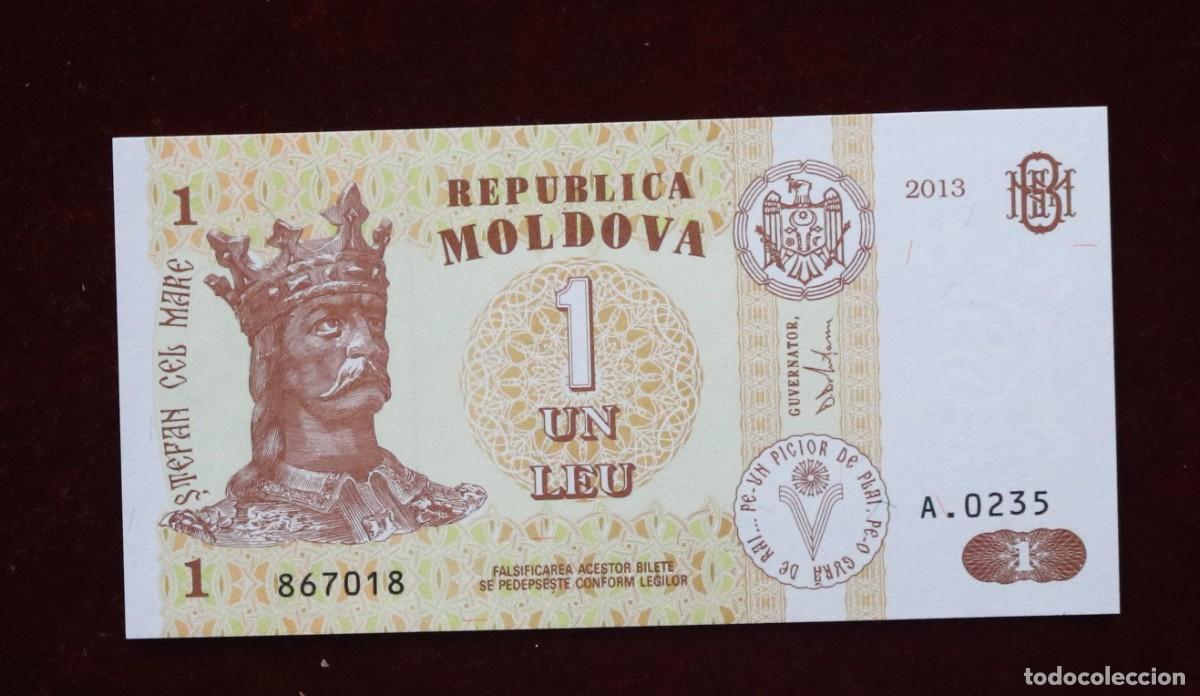 Billetes extranjeros: 1 LEU 2013 MOLDAVIA. P#8i. SC / UNC - Foto 1