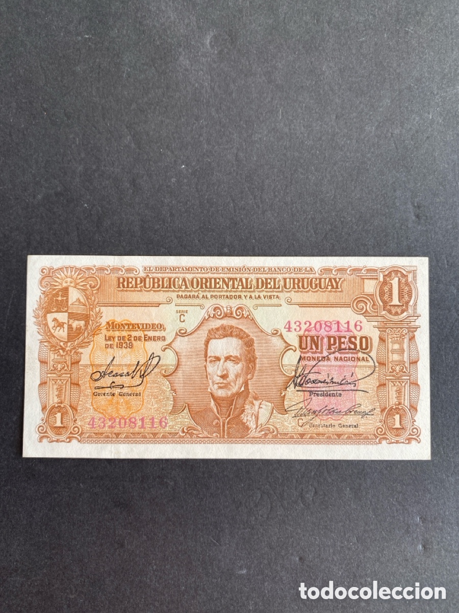 Billetes extranjeros: Billete de Uruguay 1 peso - Foto 1