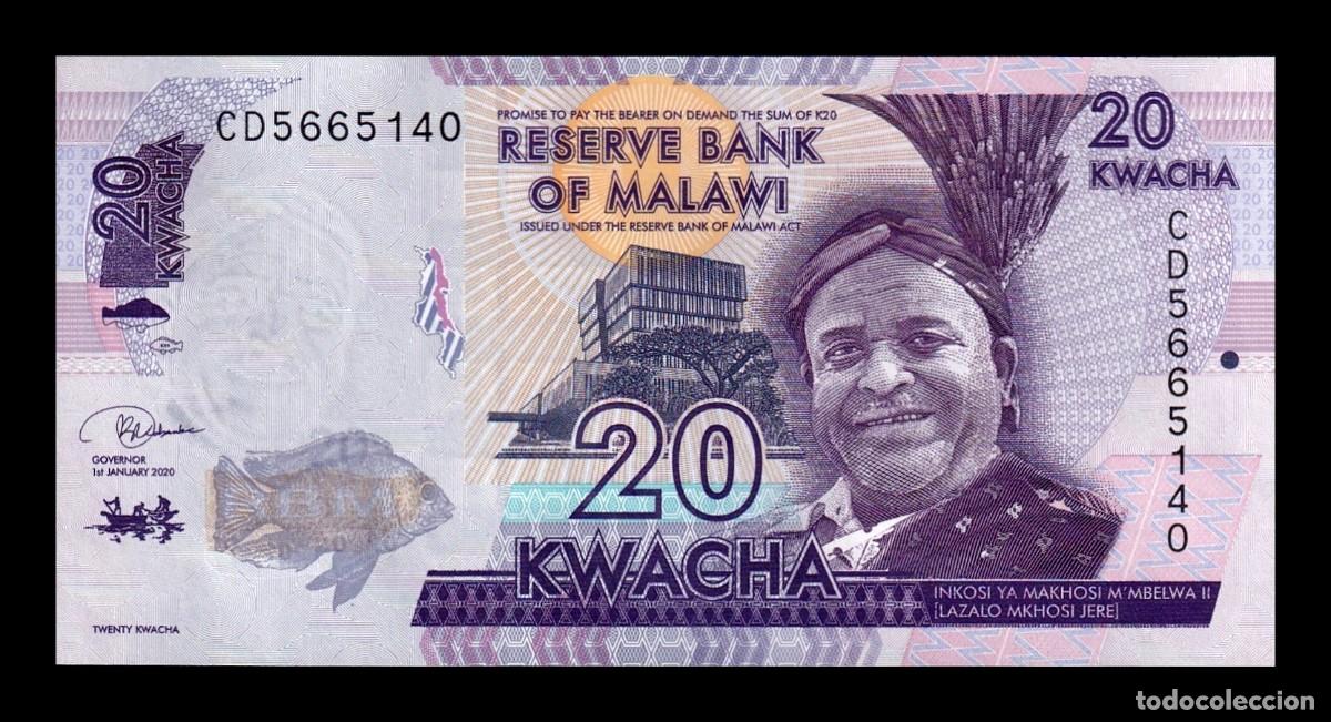 Billetes extranjeros: Malawi 20 Kwacha 2020 Pick 63f Sc Unc - Foto 1