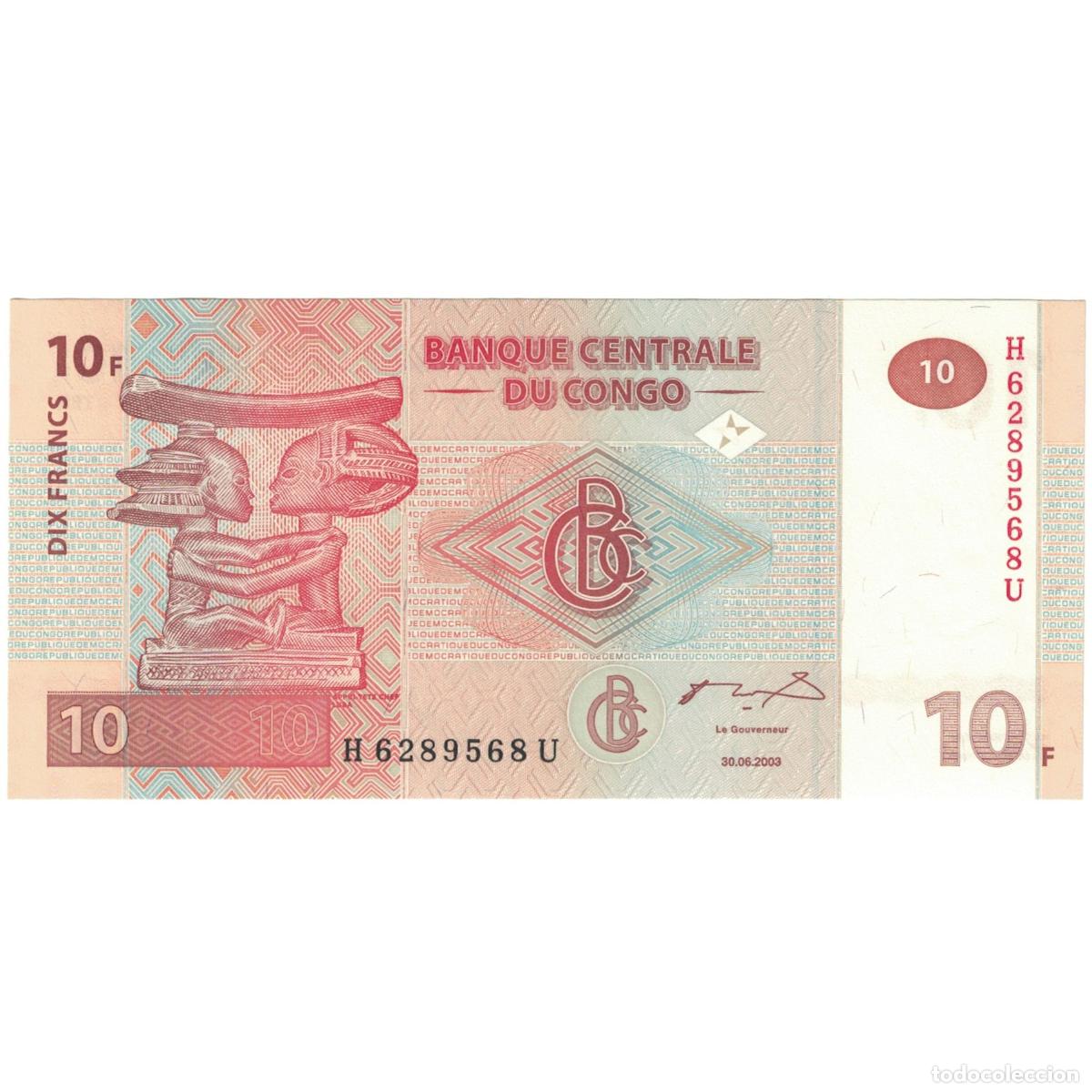 Billets internationaux: [#193870] Billete, 10 Francs, 2003, Rep&uacute;blica del Congo, 2003-06-30, UNC