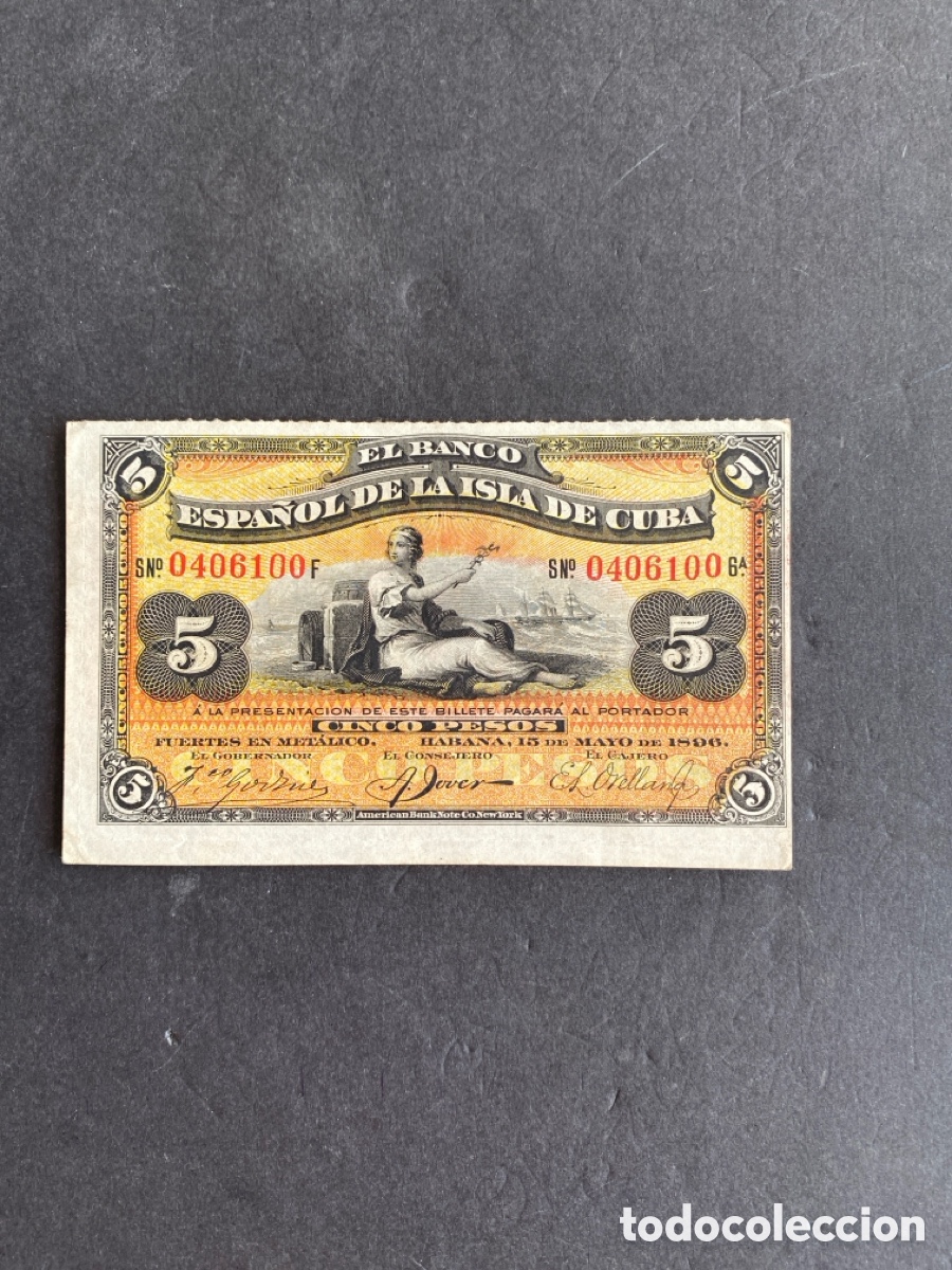 Billetes extranjeros: Billete de Cuba 5 pesos - Foto 1
