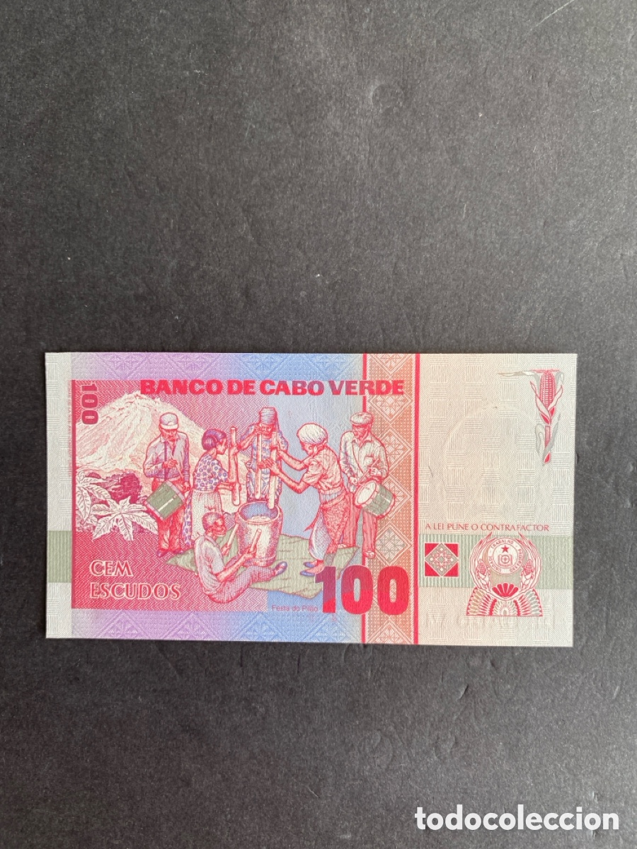 Billetes extranjeros: Billete de Cabo Verde 100 escudos sin circular - Foto 2