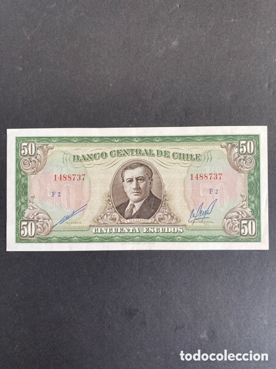 Billetes extranjeros: Billete de Chile 50 escudos - Foto 1