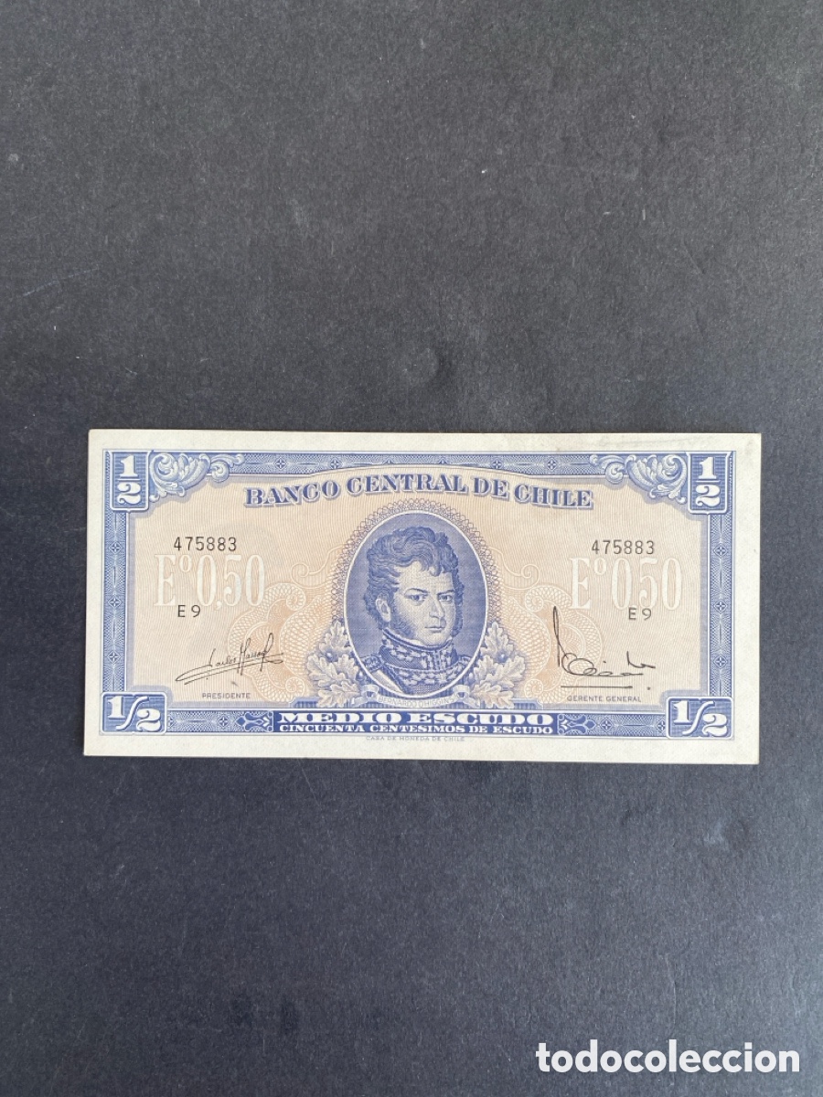 Billetes extranjeros: Billete de Chile 1/2 escudo - Foto 1