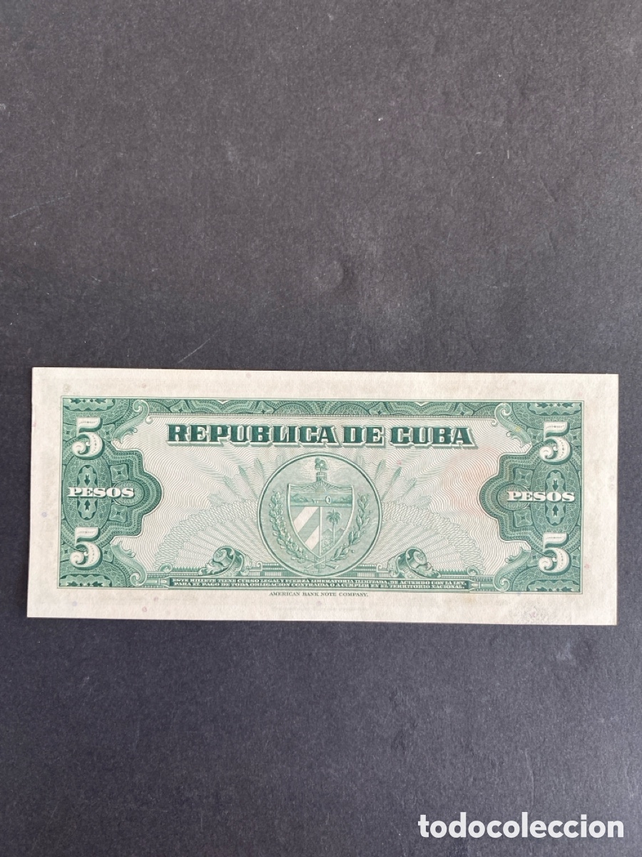 Billetes extranjeros: Billete de Cuba 5 pesos - Foto 2