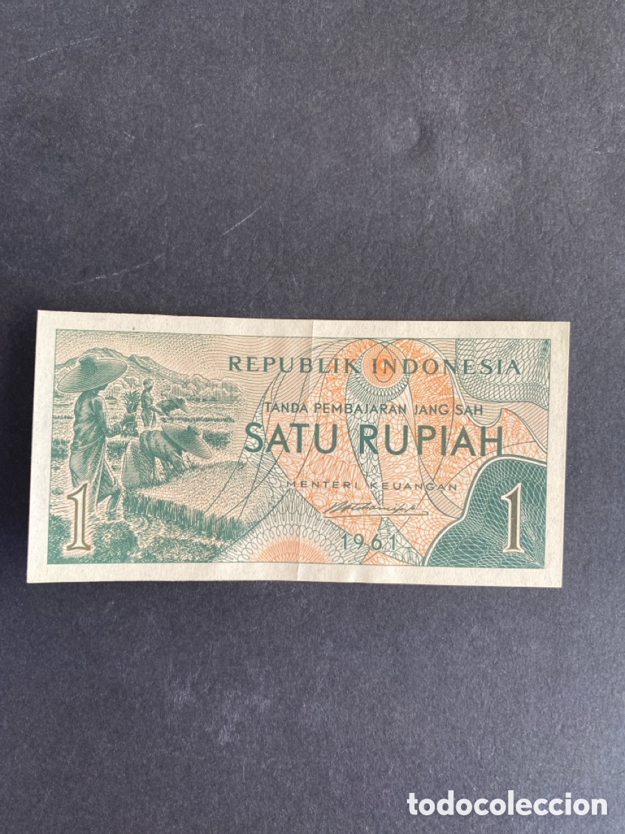 Billetes extranjeros: Billete de Indonesia 1 rupiah - Foto 1