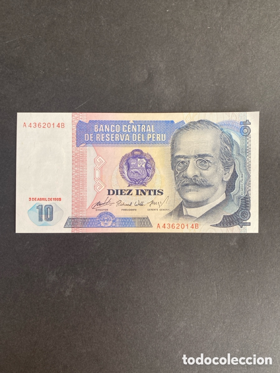 Billetes extranjeros: Billete de Per&uacute; 10 intis - Foto 1
