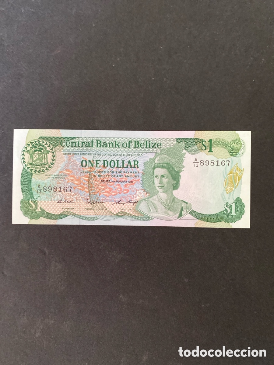 Billetes extranjeros: Billete de Belice 1 dollar - Foto 1