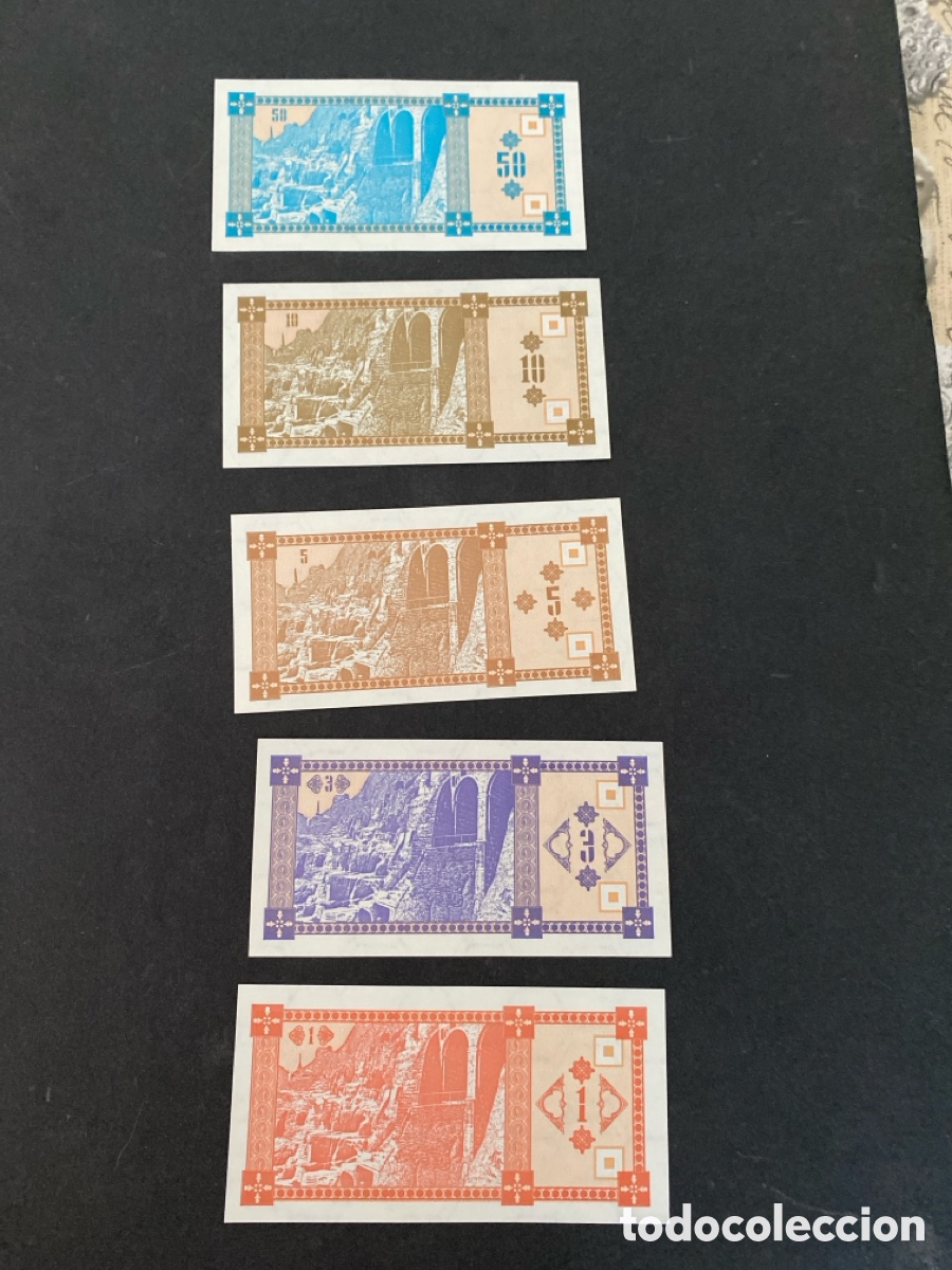 Billetes extranjeros: Lote de 5 billetes de Georgia - Foto 2