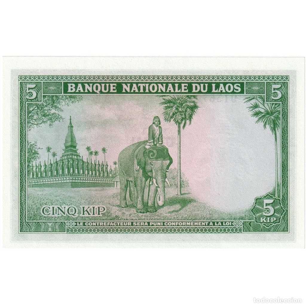 Billetes extranjeros: [#393749] 5 Kip, 1962, Lao, KM:9b, UNC - Foto 2