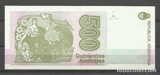 Billetes extranjeros: BILLETE DE ARGENTINA DE 500 AUSTRALES SIN CIRCULAR - Foto 2