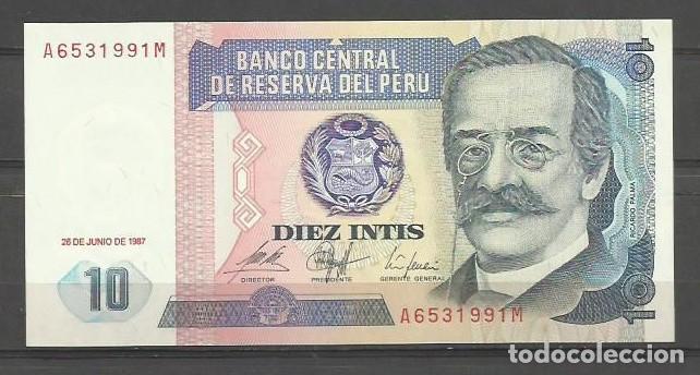 Billetes extranjeros: BILLETE DE PERU DE 10 INTIS SIN CIRCULAR - Foto 1
