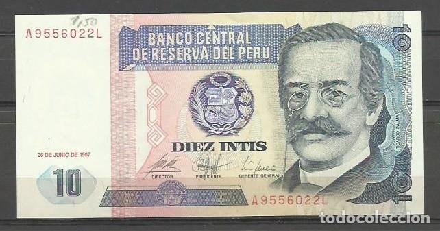 Billetes extranjeros: BILLETE DE PERU DE 10 INTIS SIN CIRCULAR - Foto 1