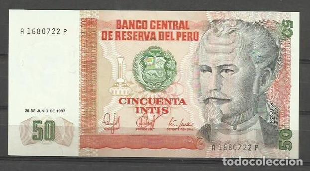 Billetes extranjeros: BILLETE DE PERU DE 50 INTIS SIN CIRCULAR - Foto 1