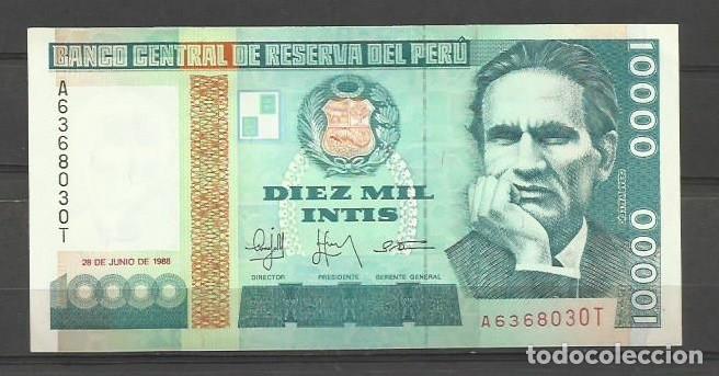 Billetes extranjeros: BILLETE DE PERU DE 10000 INTIS SIN CIRCULAR - Foto 1