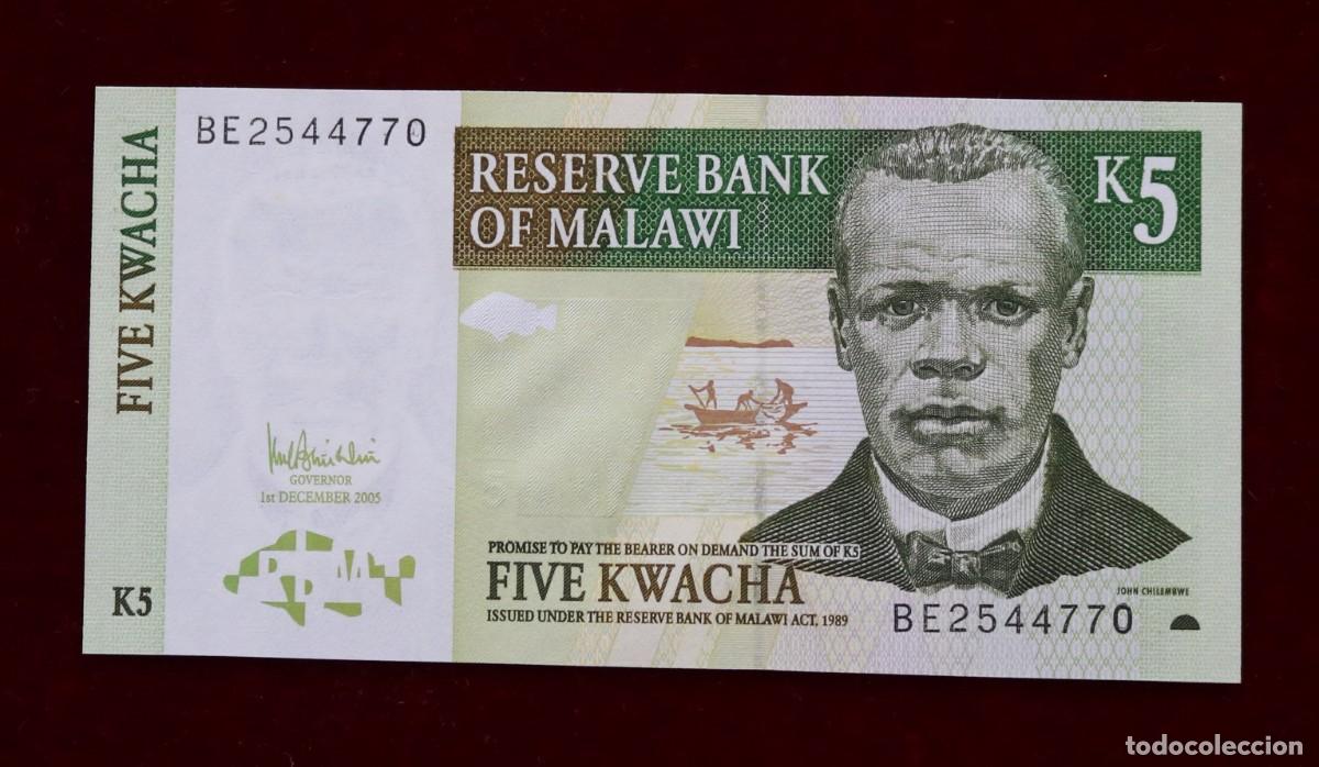 Billetes extranjeros: 5 KWACHA 2005 MALAWI. P#36C. SC / UNC. - Foto 1