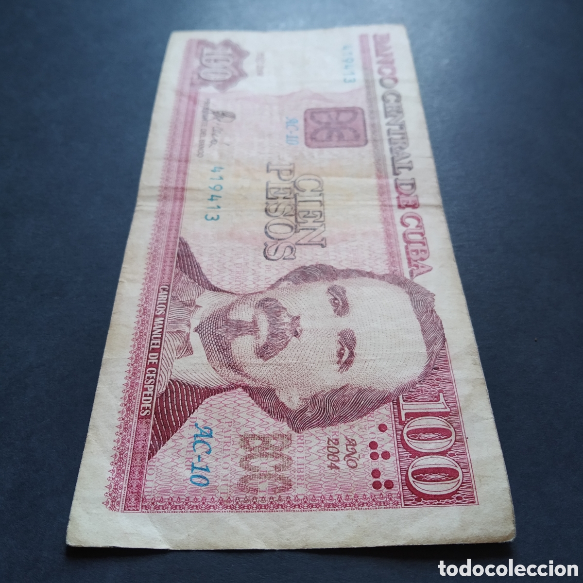 Billetes extranjeros: BILLETE - CUBA 100 PESOS 2004 - Foto 4