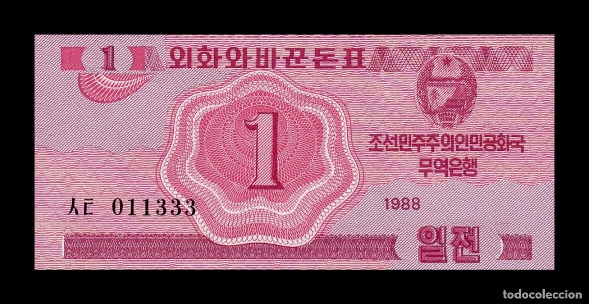 Billetes extranjeros: Corea del Norte 1 Chon 1988 Pick 31 Sc Unc - Foto 1