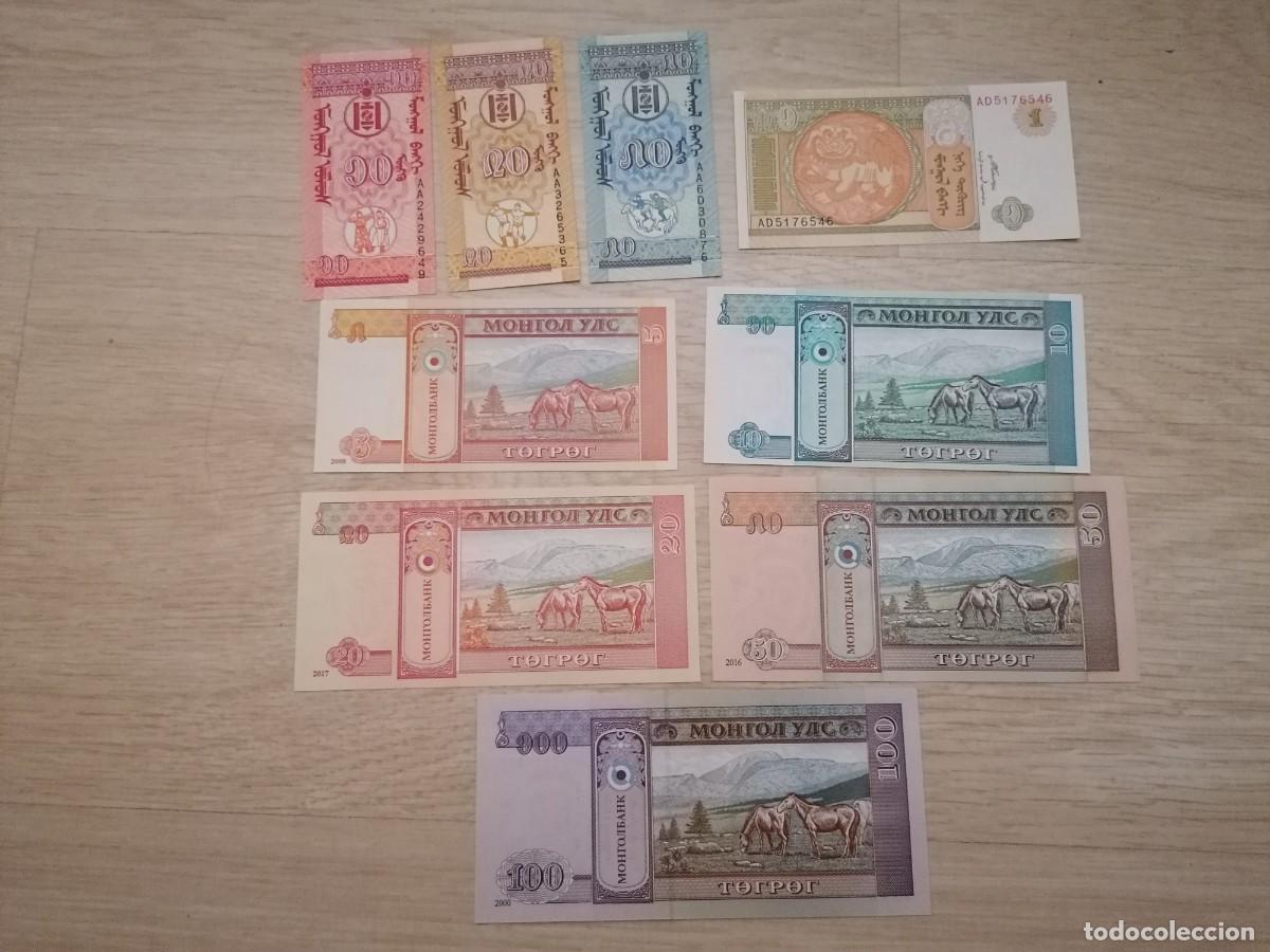 Billetes extranjeros: Billetes, Mongolia, , lote 9 unidades, Sin circular - Foto 2