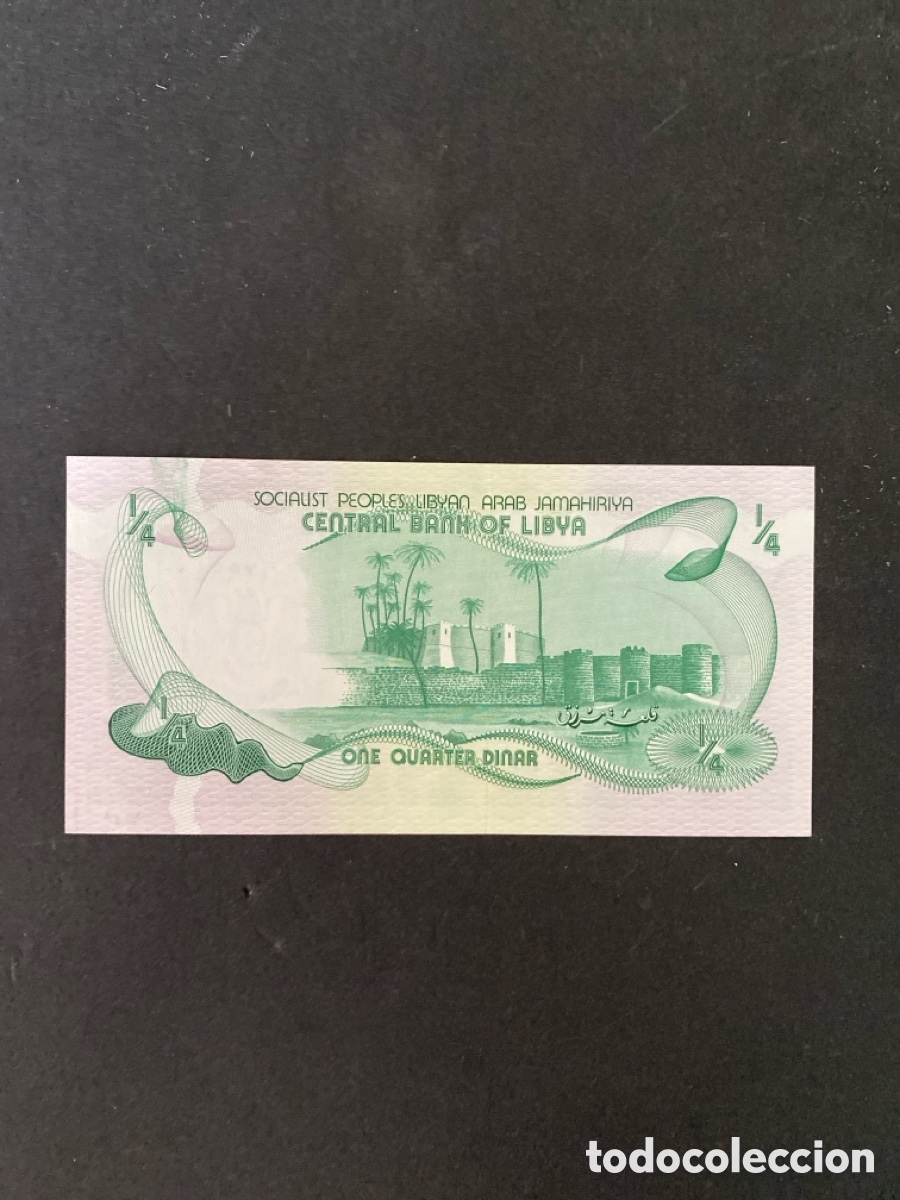 Billetes extranjeros: Billete de Libia 1/4 dinar - Foto 2