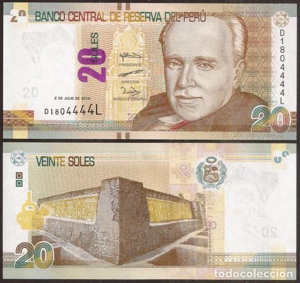 Billetes extranjeros: PERU. 20 soles 5.7. 2018. S/C