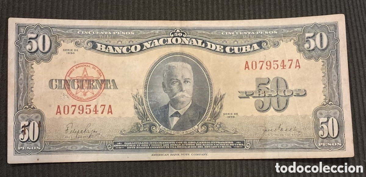 Billetes extranjeros: Billete de 50 pesos, Cuba 1950 - Foto 1