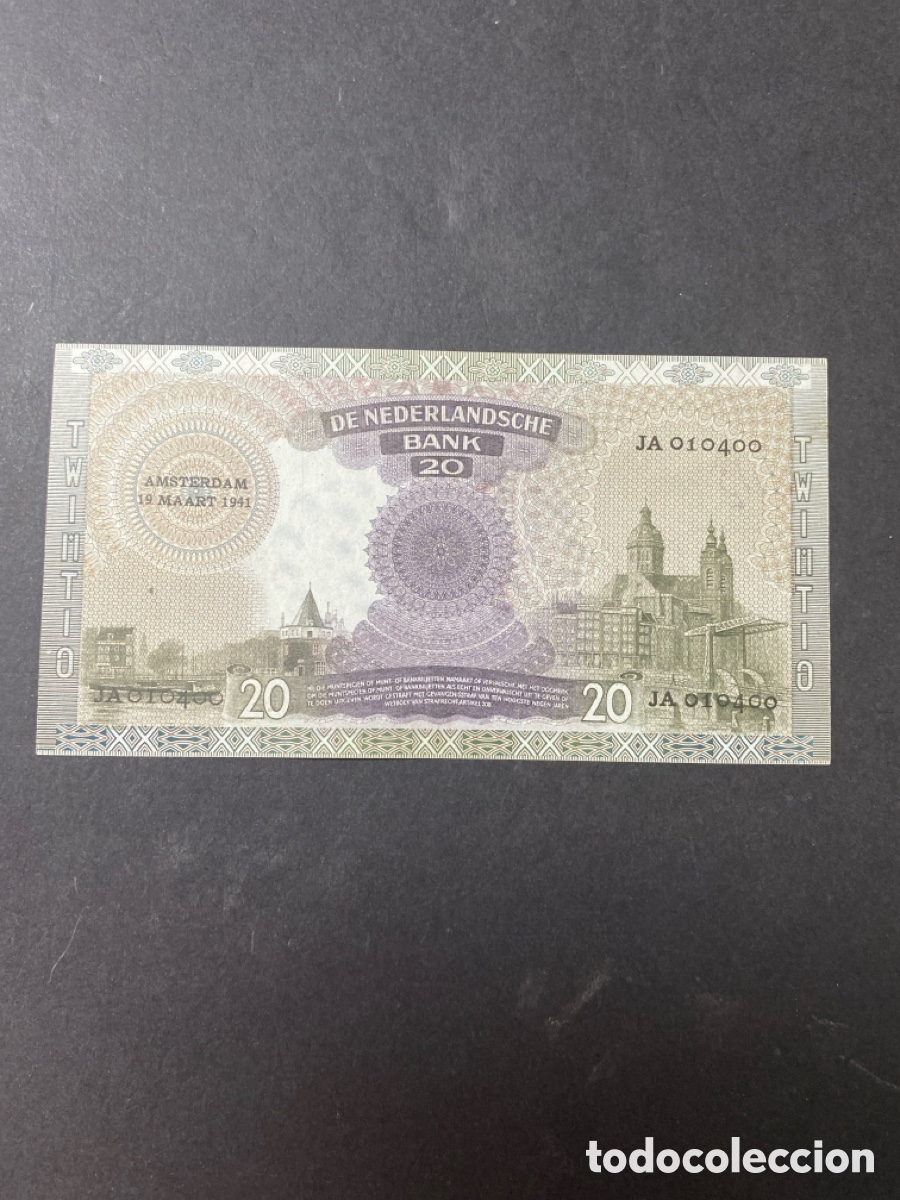 Billetes extranjeros: Billete de Holanda 20 florines - Foto 2