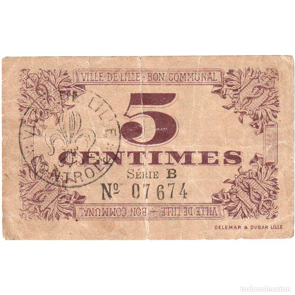 Billetes extranjeros: [#196679] Francia, Lille, 5 Centimes, 1917, BC+ - Foto 1