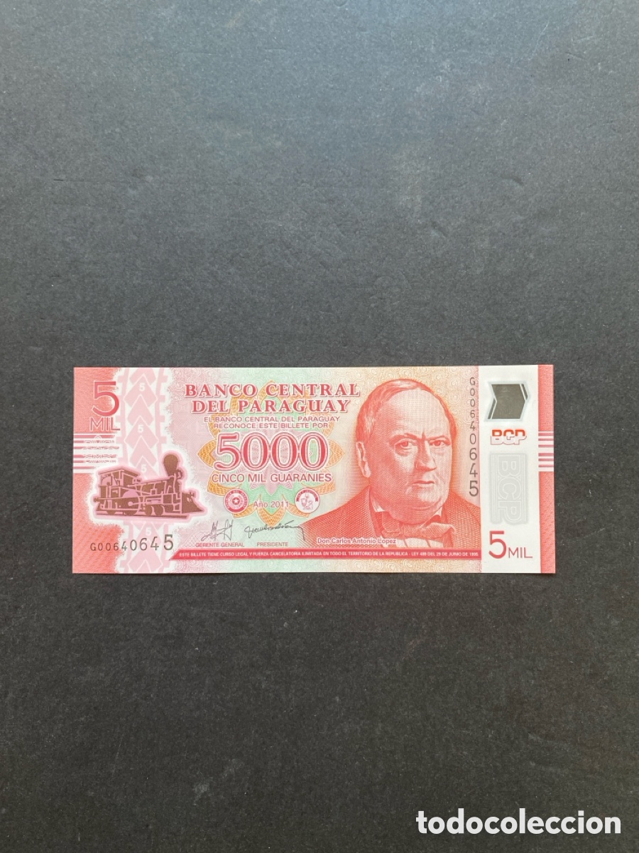 Billetes extranjeros: Billete de Paraguay 5000 guaran&iacute;es - Foto 1