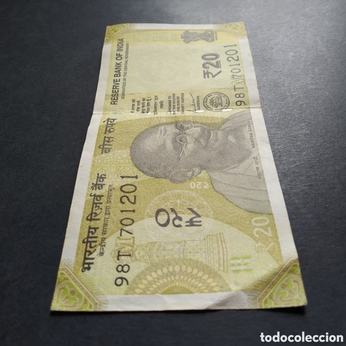Billetes extranjeros: BILLETE - INDIA 20 RUPIAS 2022 - Foto 3