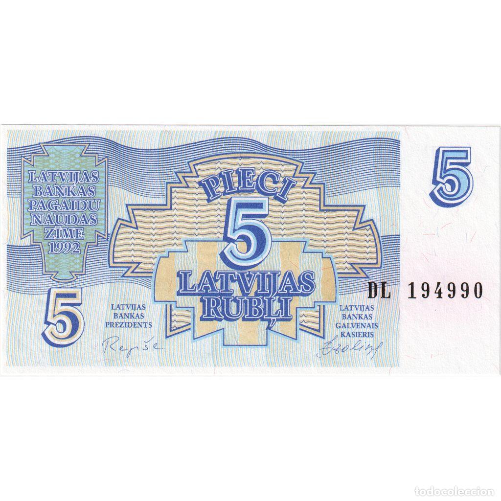 Billetes extranjeros: [#232355] 5 Rubli, 1992, Letonia, KM:37, UNC - Foto 1
