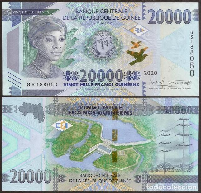 Billetes extranjeros: GUINEA. 20000 francos 2020. S/C. - Foto 1