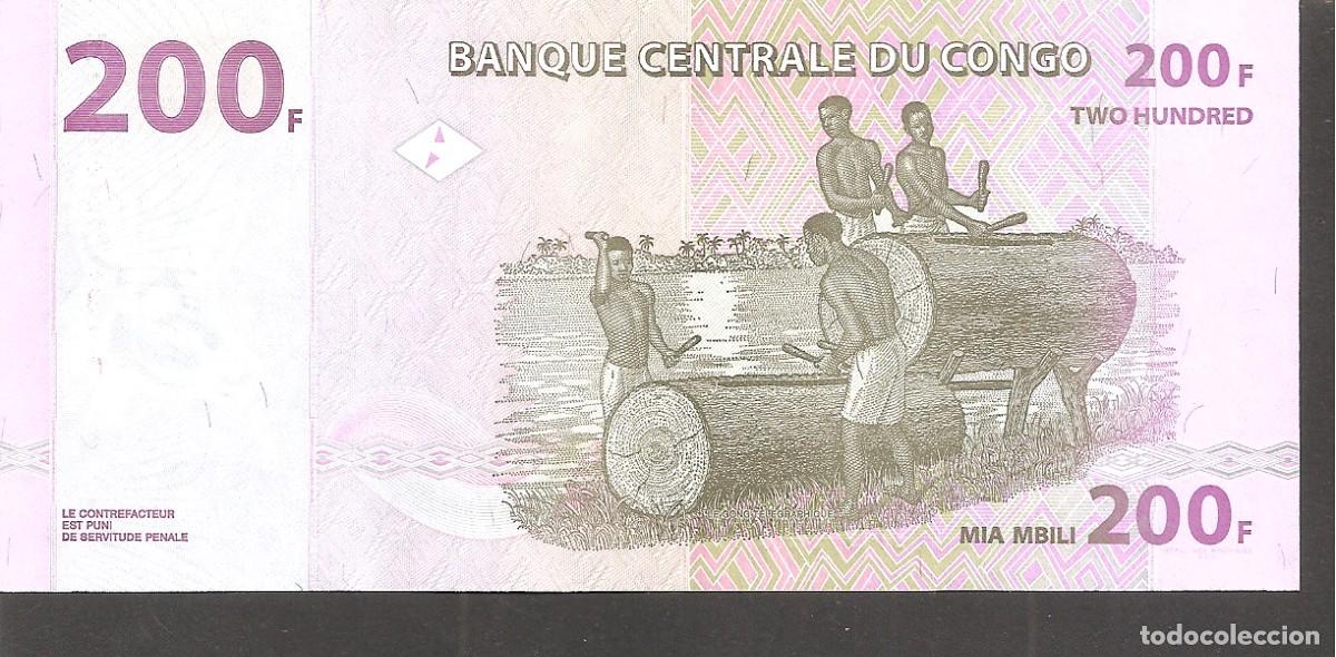 Billetes extranjeros: CONGO 200 FRANCOS 2007 SC/UNC - Foto 2