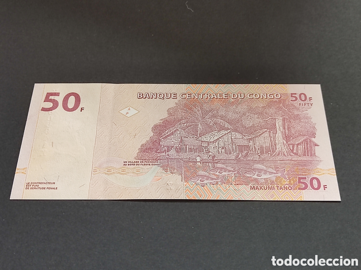 Billetes extranjeros: Billetes del Mundo 50 francs de Congo - Foto 2