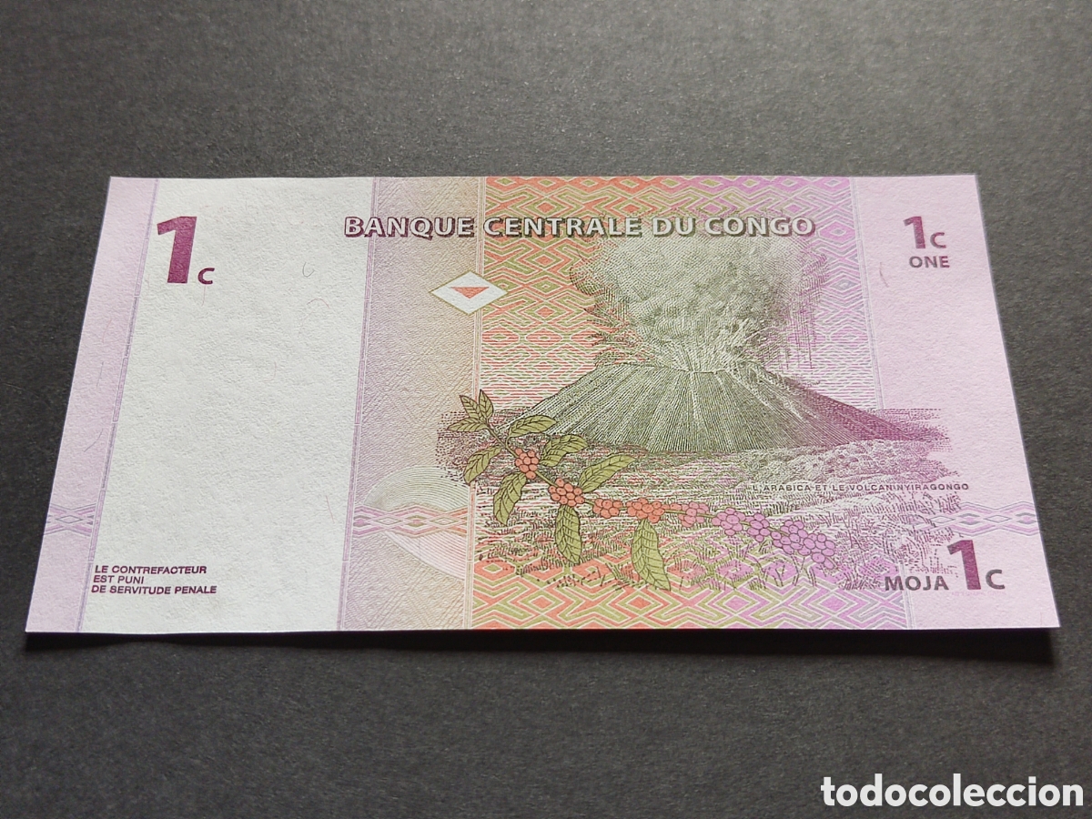 Billetes extranjeros: Billetes del Mundo 1 c&eacute;ntimo Congo PLANCHA - Foto 2