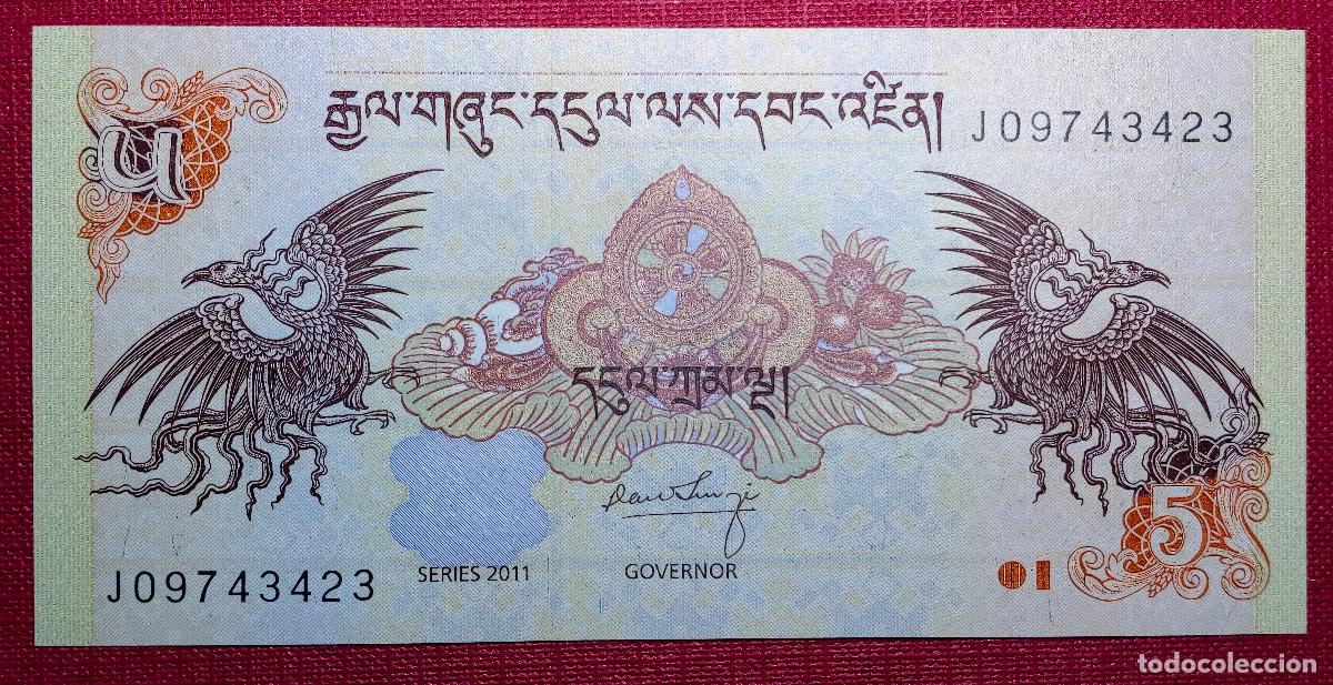 Billetes extranjeros: BILLETE BHUTAN 5 NGULTRUM 2011 SIN CIRCULAR - Foto 1