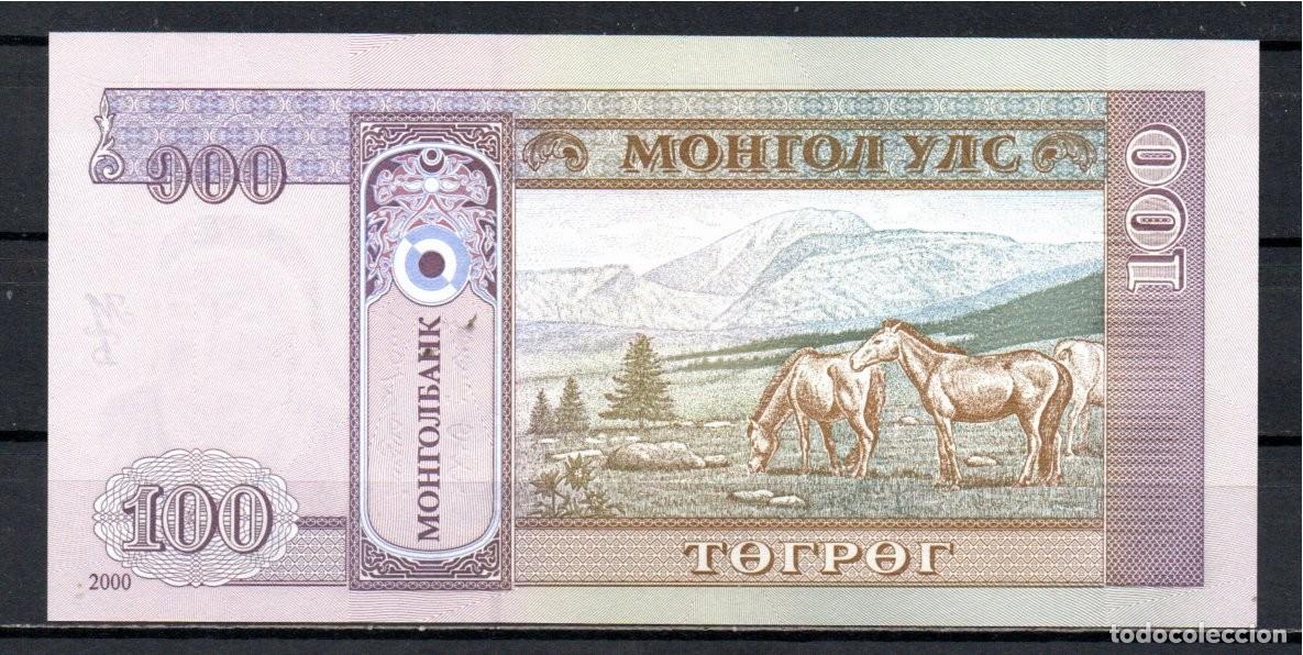 Billetes extranjeros: MONGOLIA 2000, 100 TOGR&Ouml;G, P-65a, SC-UNC; 2 ESCANER - Foto 2