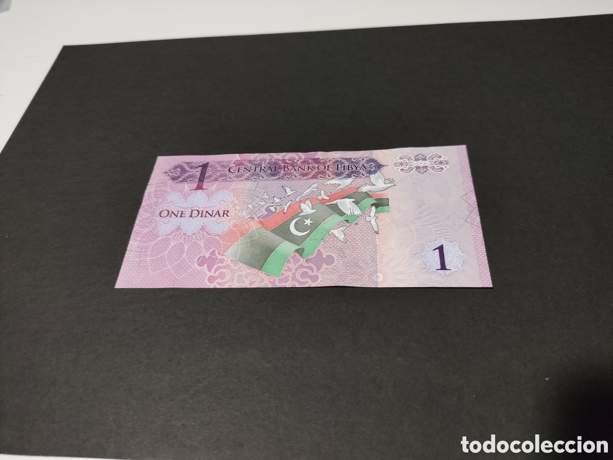 Billetes extranjeros: Billetes del Mundo Libia 1 dinar PLANCHA - Foto 2