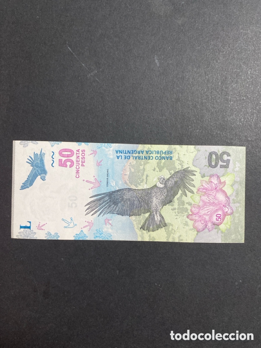 Billetes extranjeros: Billete de Argentina 50 pesos - Foto 2