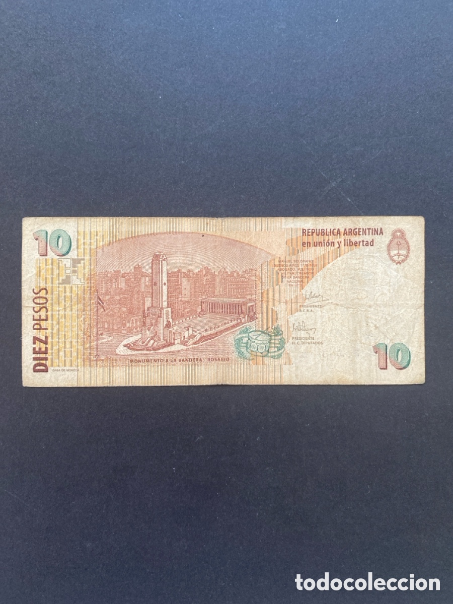 Billetes extranjeros: Billete de Argentina 10 pesos - Foto 2