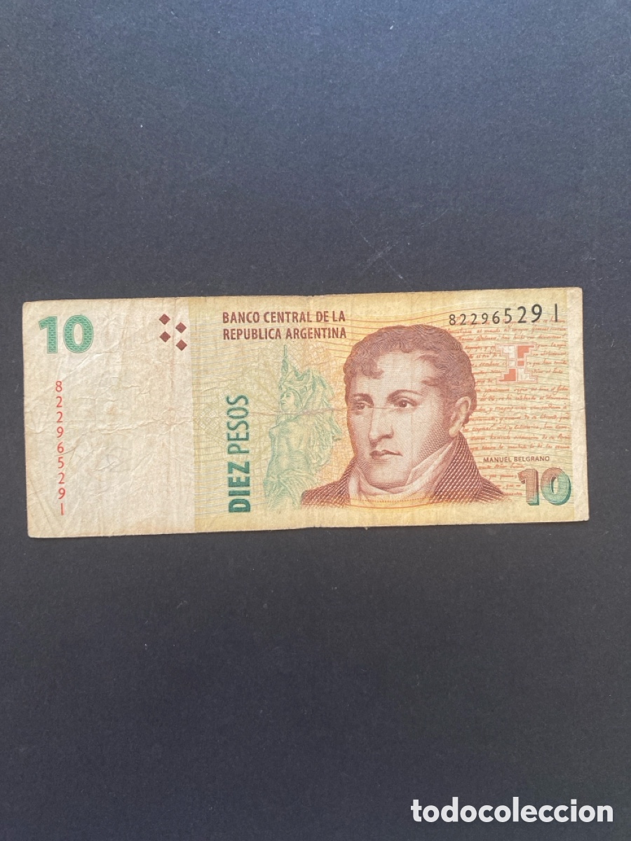 Billetes extranjeros: Billete de Argentina 10 pesos - Foto 1