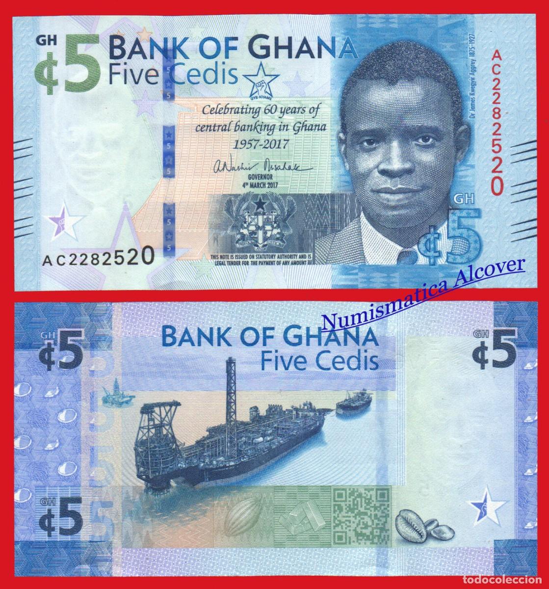 Billetes extranjeros: GHANA 5 Cedis 2017 Pick 44 - SC - Foto 1