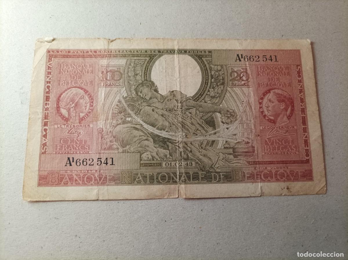 Billets internationaux: Billete Belgica, 100 francos, a&ntilde;o 1943, serie A