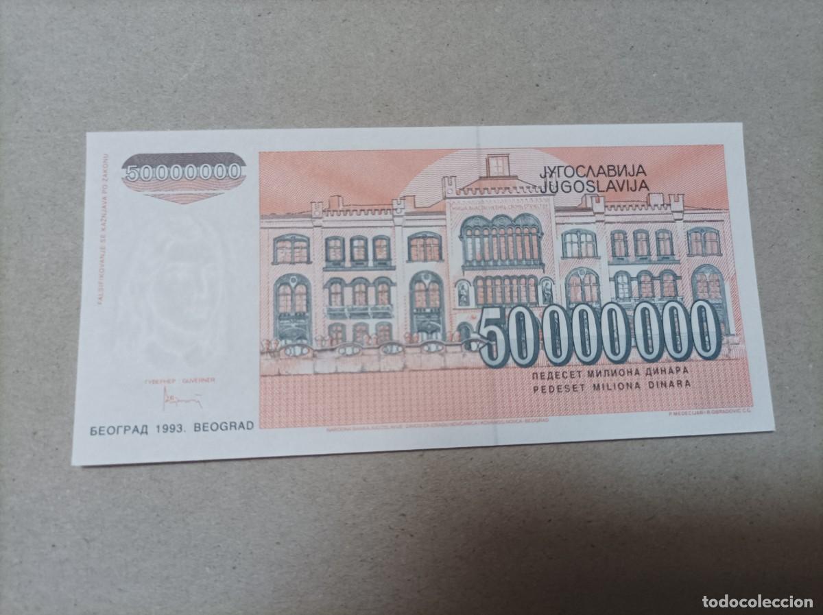 Billetes extranjeros: Billete Yugoslavia, 50000000 dinara, a&ntilde;o 1993, UNC - Foto 2