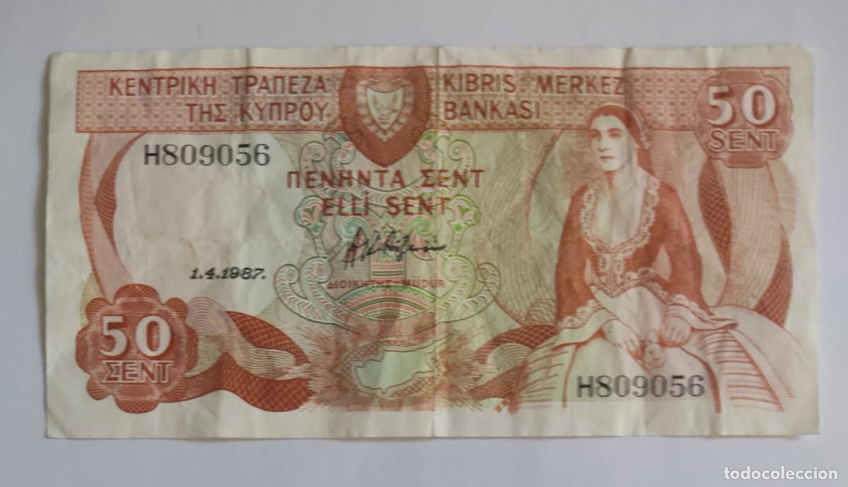 Billetes extranjeros: BILLETE DE 50 CENTS CHIPRE - Foto 1