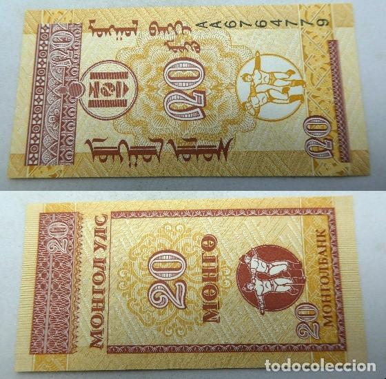 Billetes extranjeros: Billete de Mongolia 20 Mongo. 1993 sin circular - Foto 1