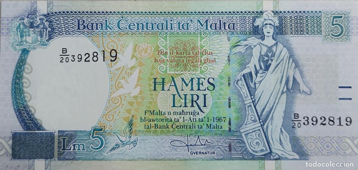 Billetes extranjeros: LOTE DE 3 BILLETES DE ( MALTA ) 1967 SIN CIRCULAR/UNC - Foto 3