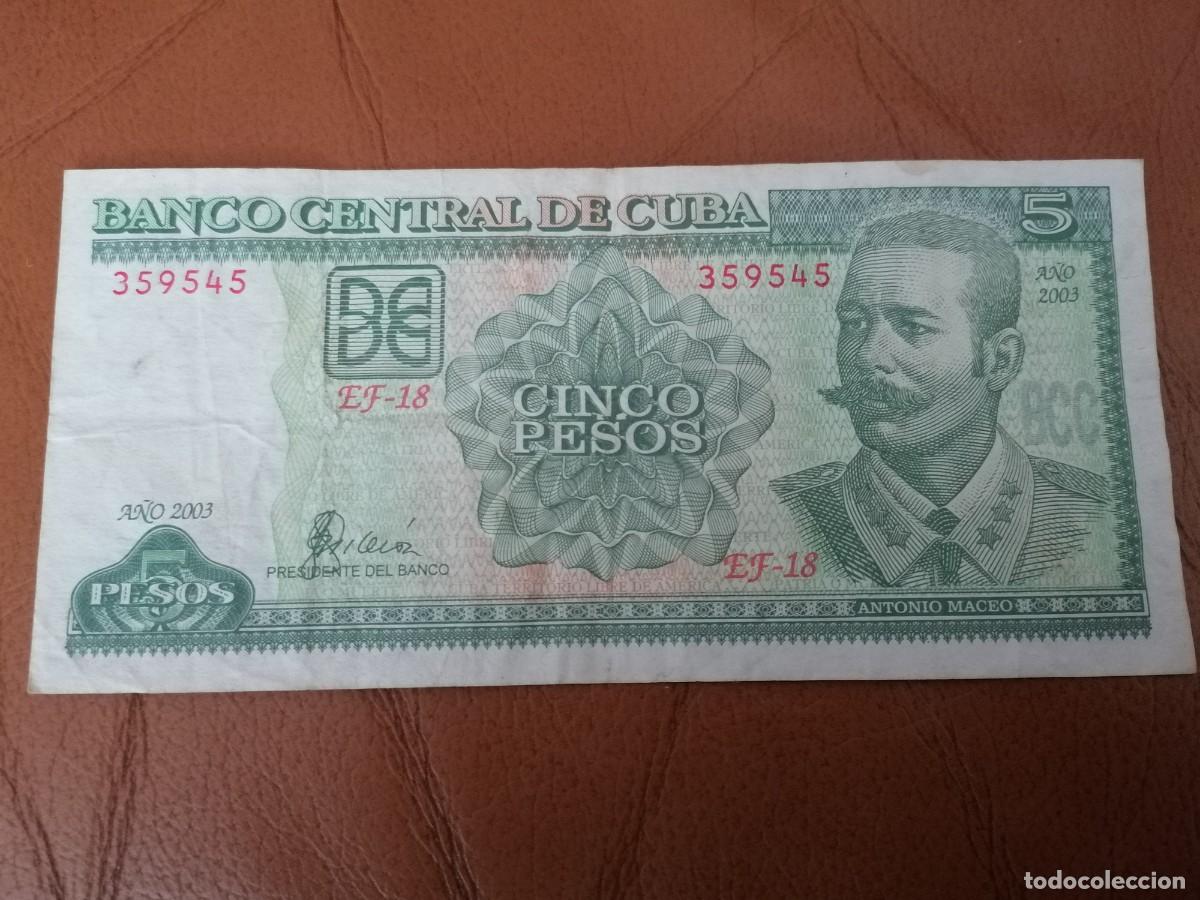 Billetes extranjeros: Billete, Cuba,5 pesos, 2003, MBC - Foto 1